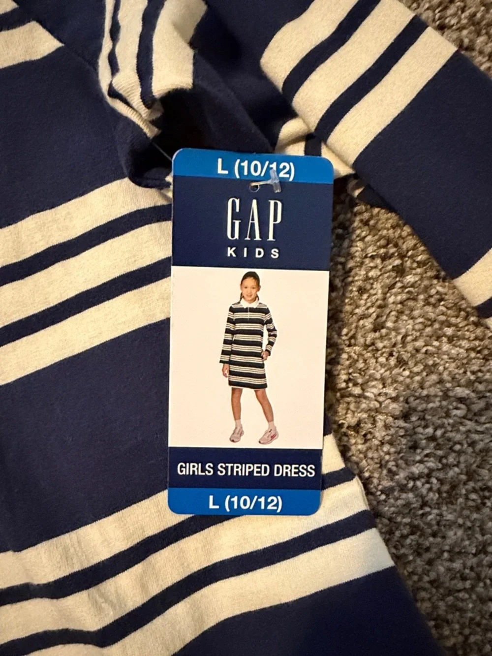 GAP Navy and Cream Striped Polo Tunic Dress